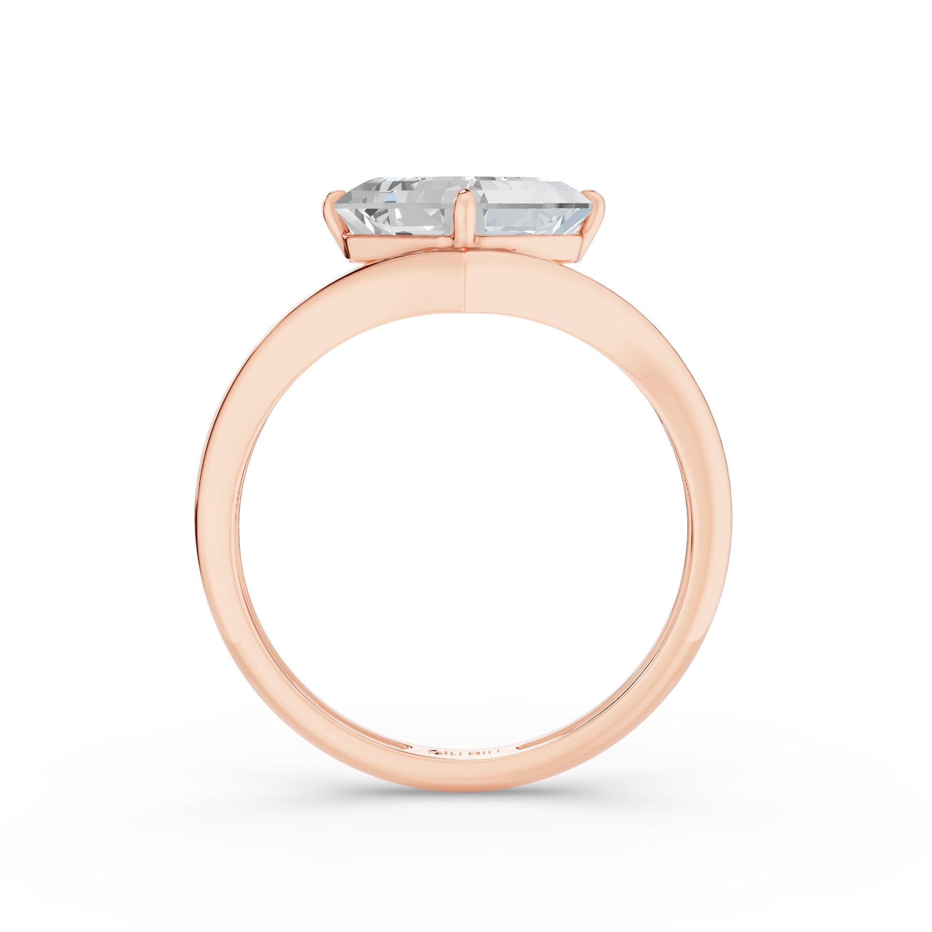 Asscher Cut Lab Grown Diamond Solitaire Engagement Ring