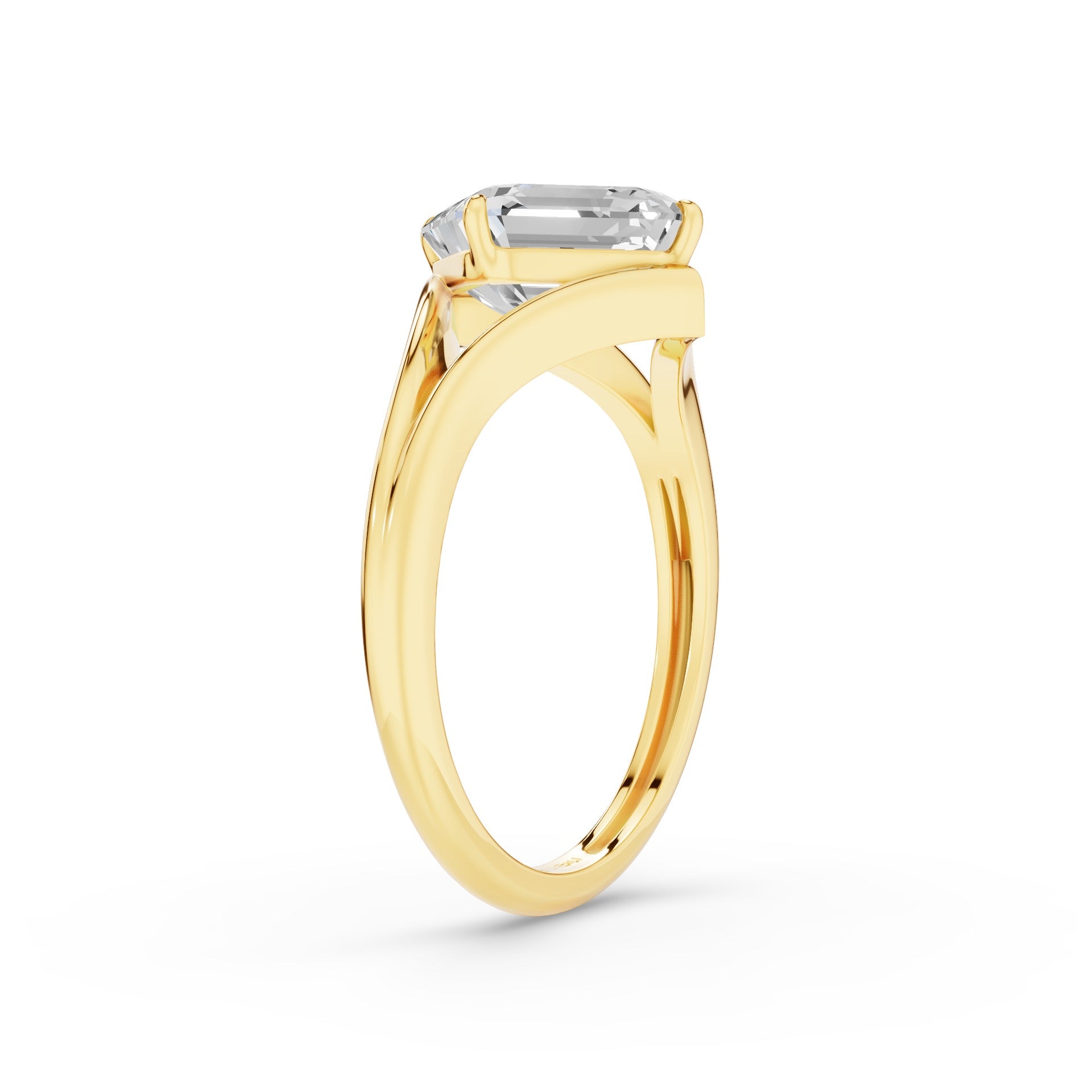 Asscher Cut Lab Grown Diamond Solitaire Engagement Ring