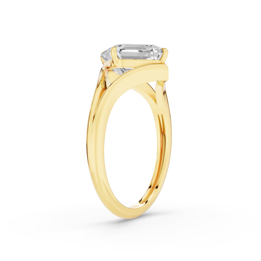 Asscher Cut Lab Grown Diamond Solitaire Engagement Ring