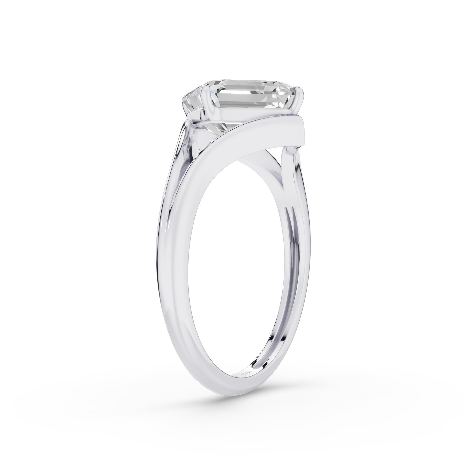 Asscher Cut Lab Grown Diamond Solitaire Engagement Ring