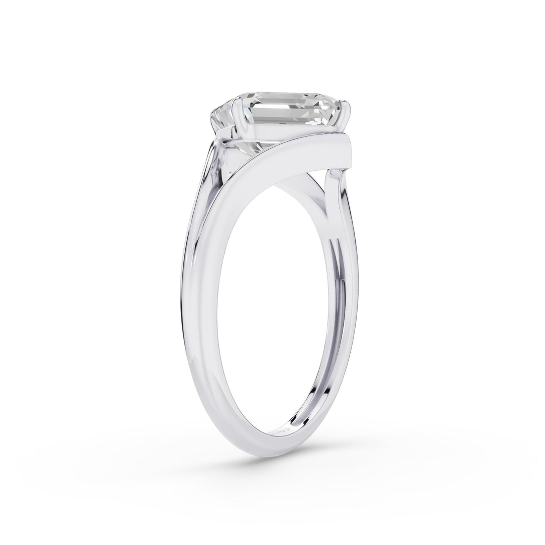 Asscher Cut Lab Grown Diamond Solitaire Engagement Ring
