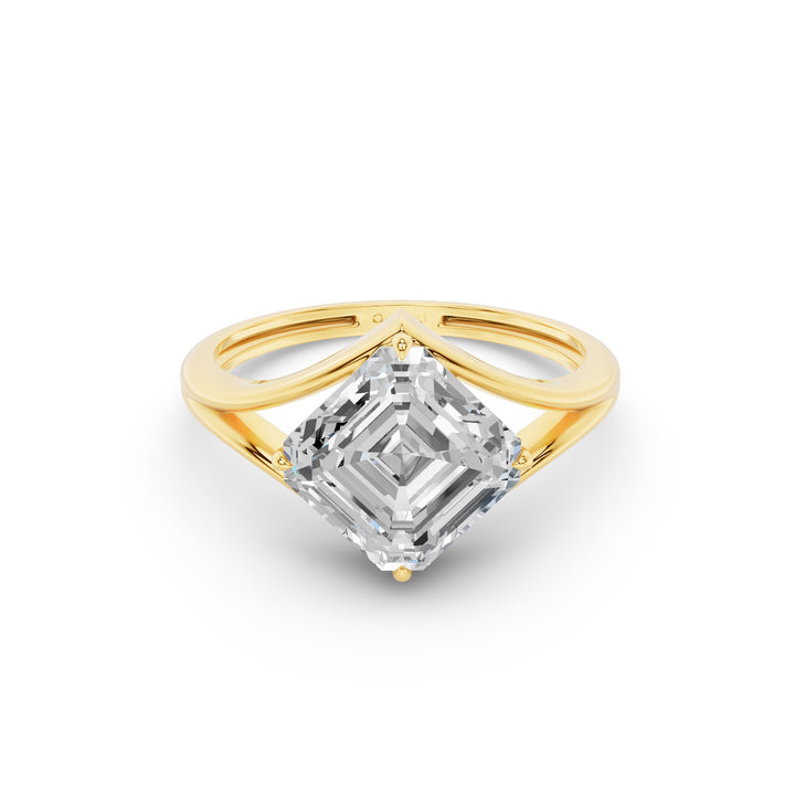 Asscher Cut Lab Grown Diamond Solitaire Engagement Ring