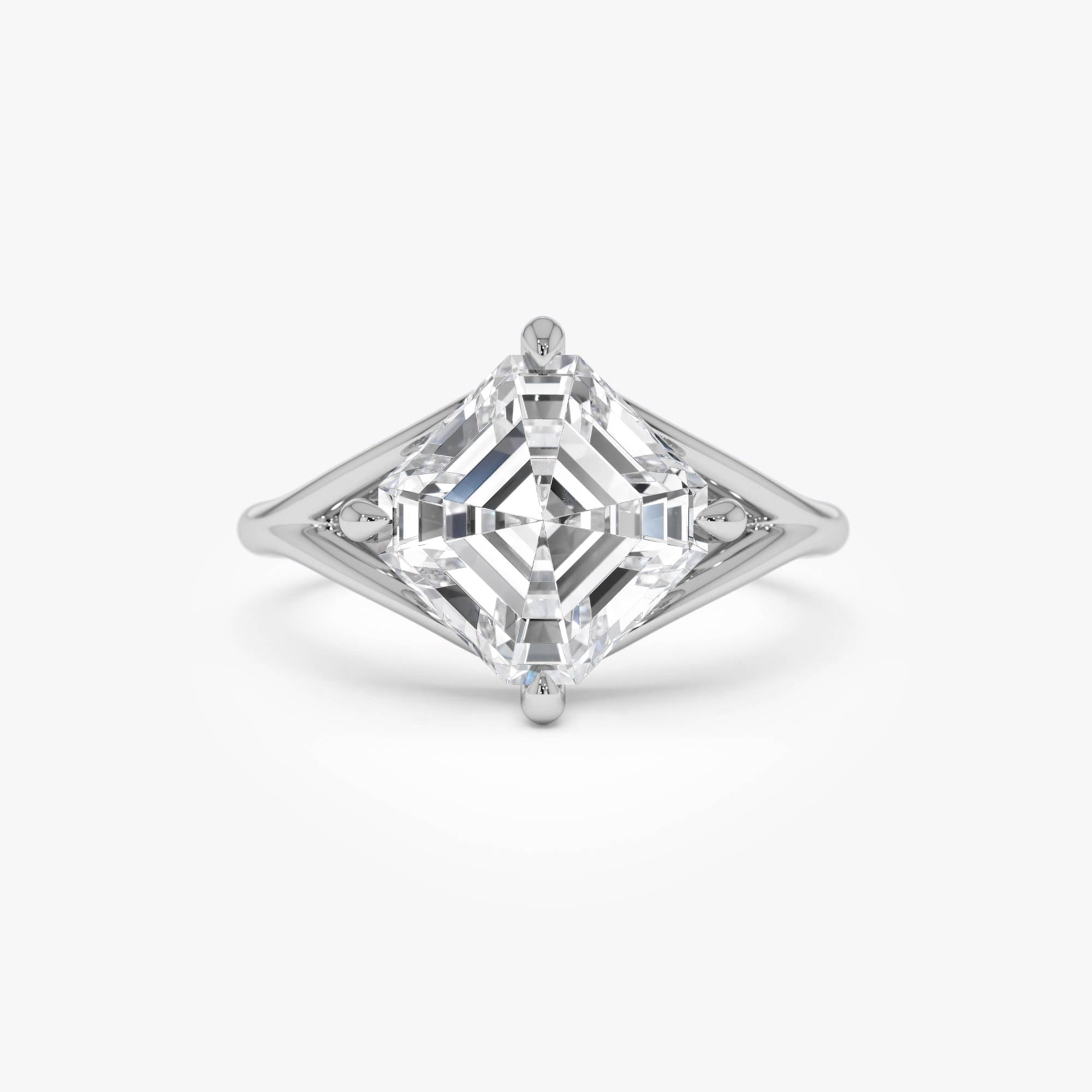 Asscher Cut Lab Grown Diamond Solitaire Engagement Ring