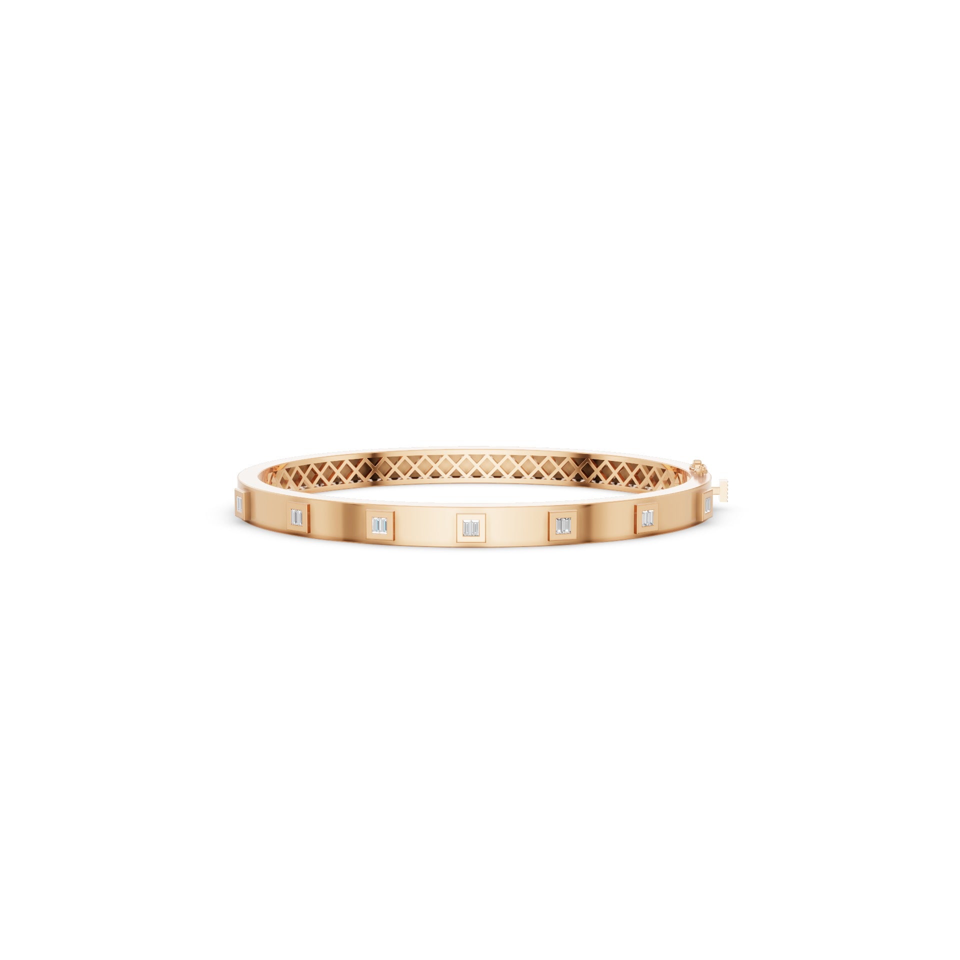 Baguette Diamond Bezel Set Bangle