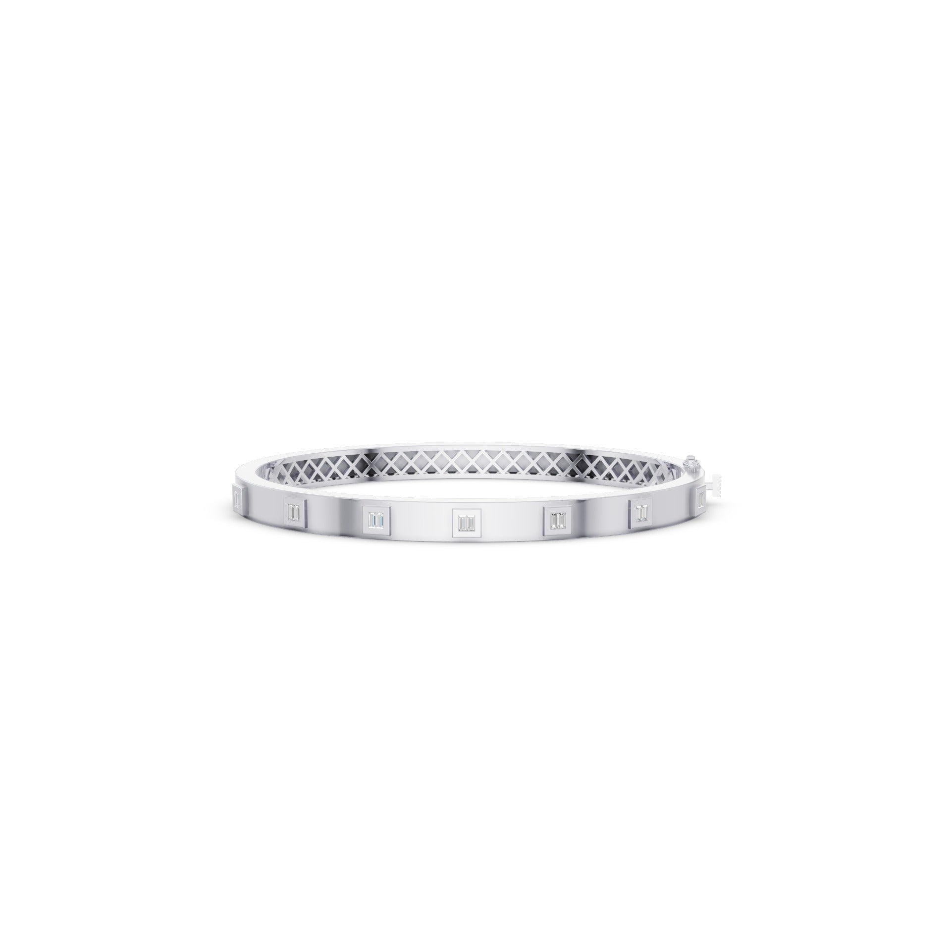 Baguette Diamond Bezel Set Bangle