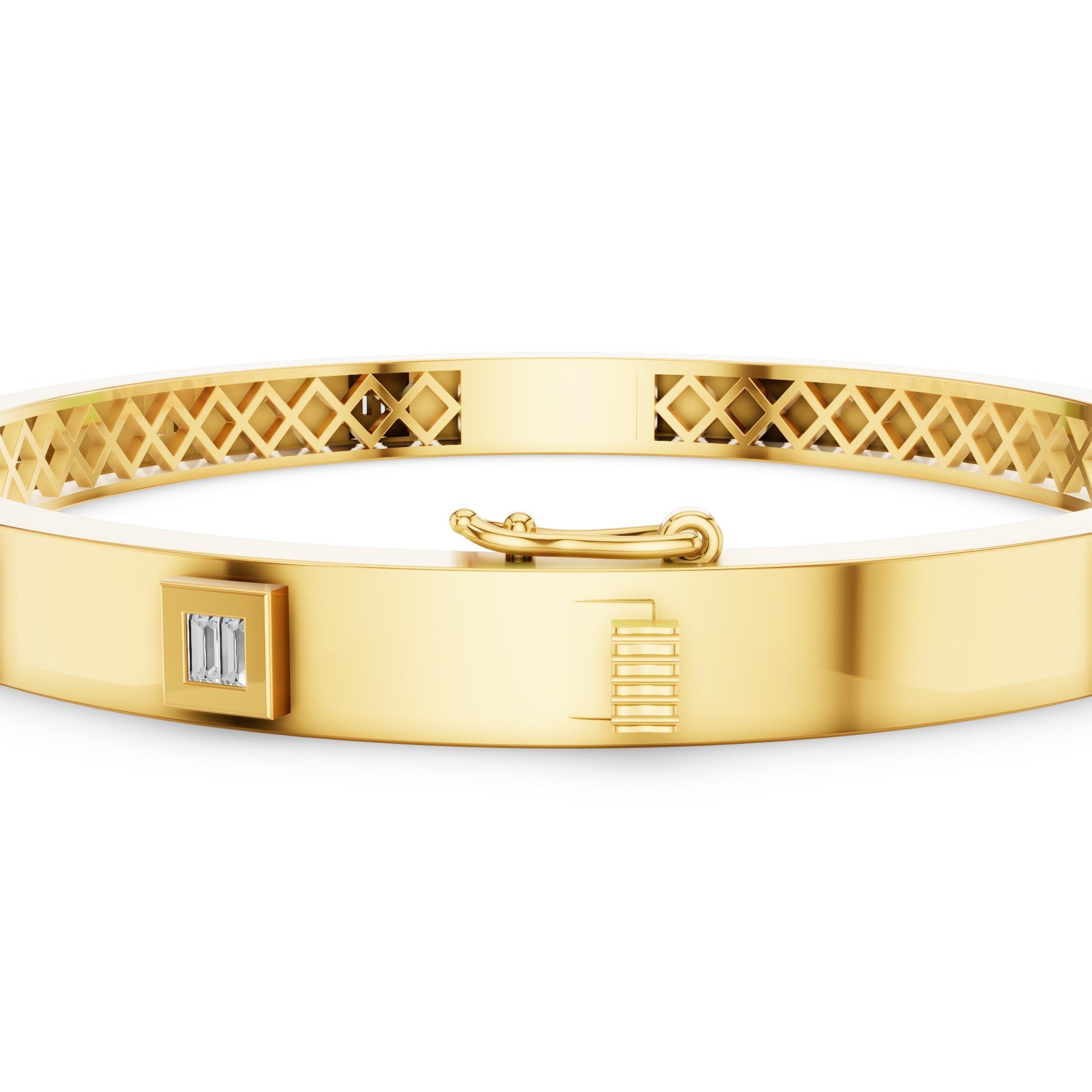 Baguette Diamond Bezel Set Bangle