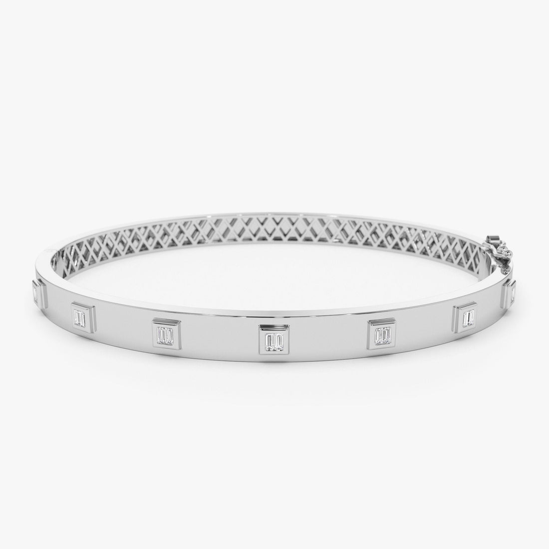 Baguette Diamond Bezel Set Bangle