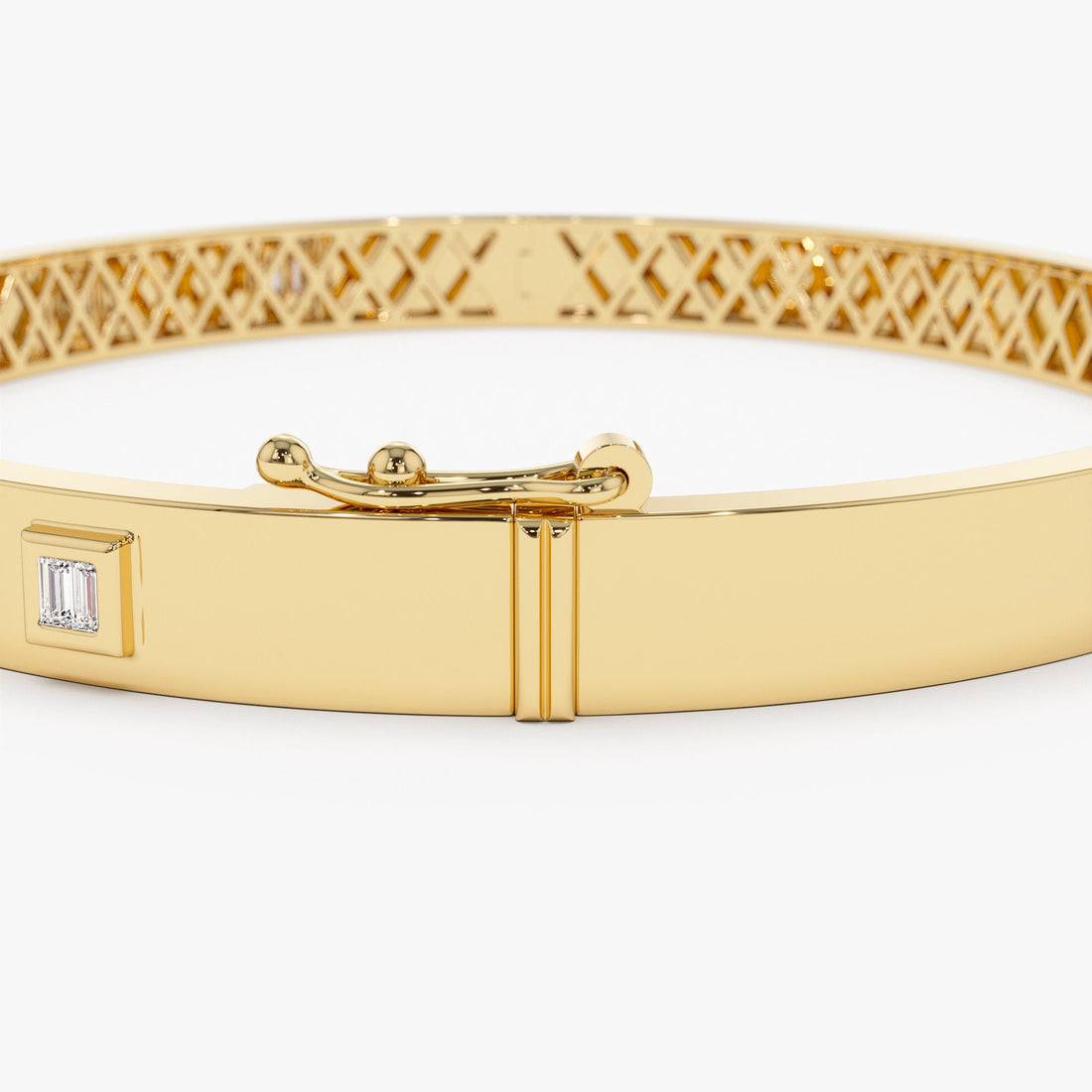 Baguette Diamond Bezel Set Bangle