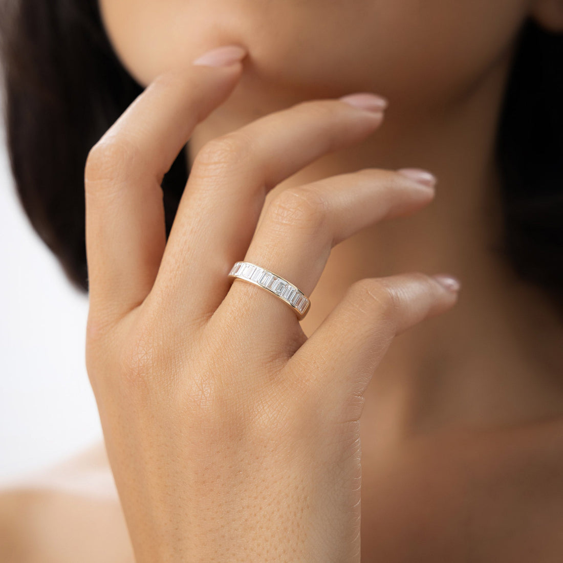 Baguette Diamond Channel Setting Anniversary Ring