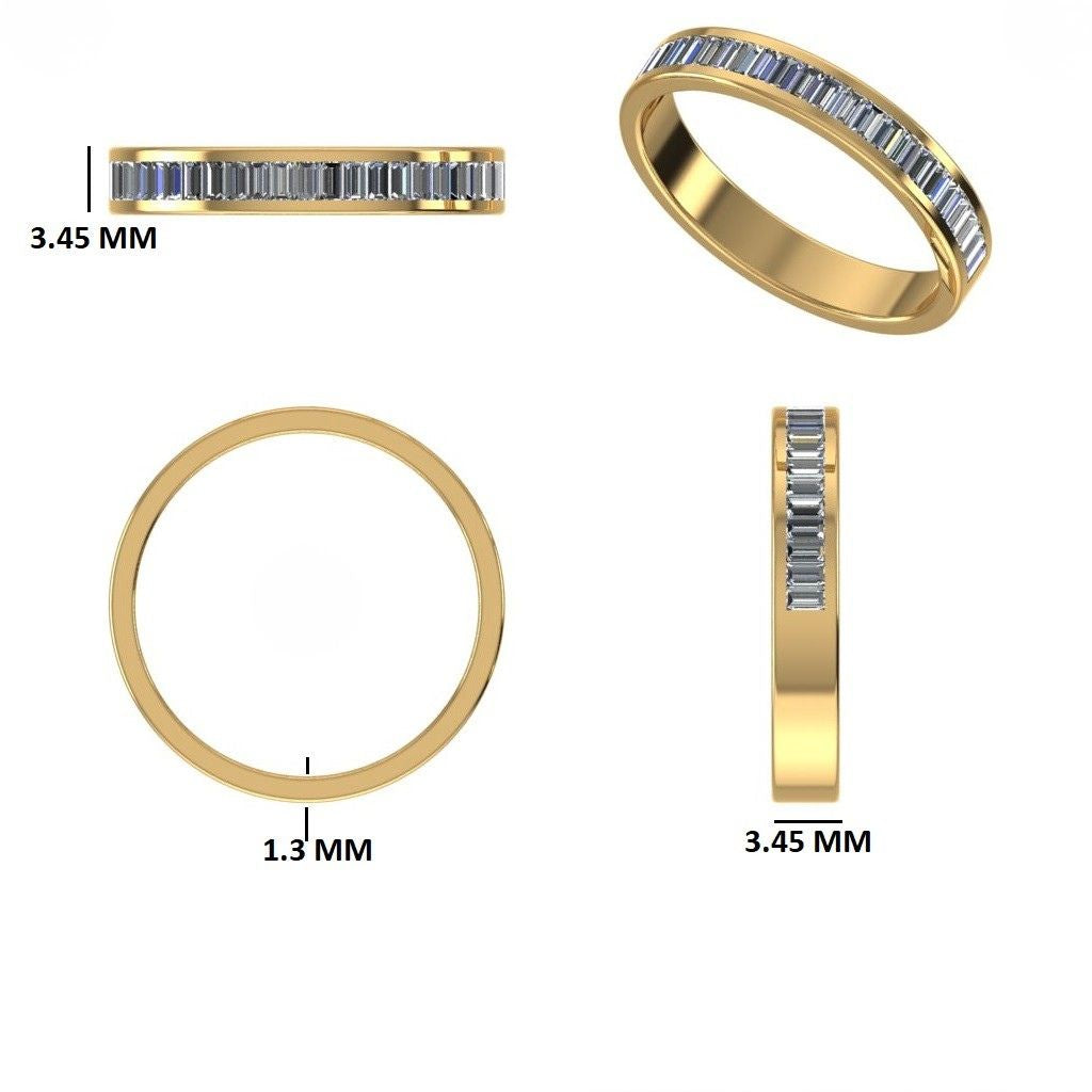 Baguette Diamond Channel Setting Anniversary Ring