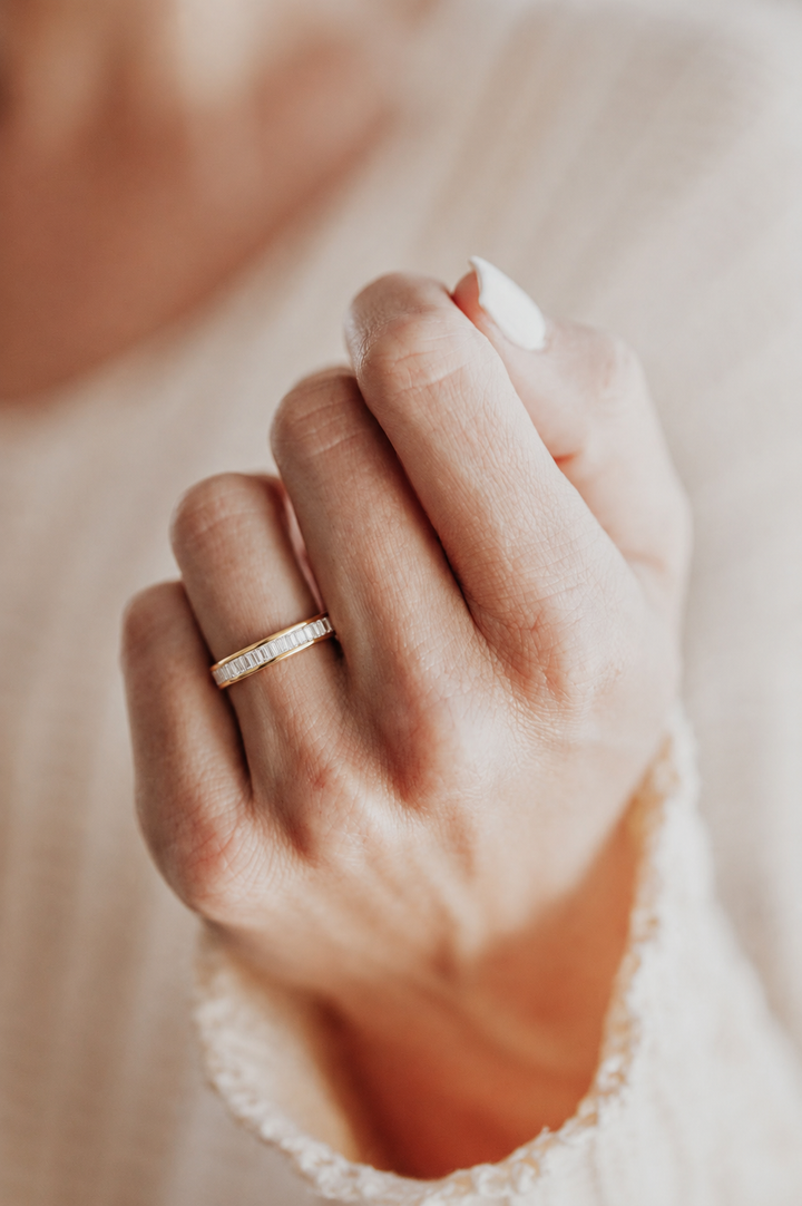 Baguette Diamond Channel Setting Anniversary Ring