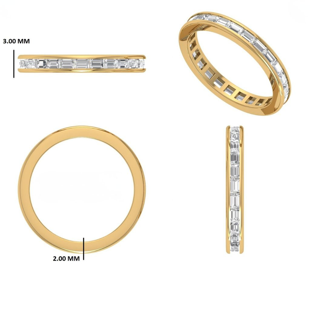 Baguette Diamond East West Setting Full Eternity Ring