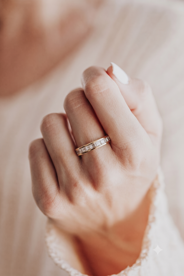 Baguette Diamond East West Setting Full Eternity Ring