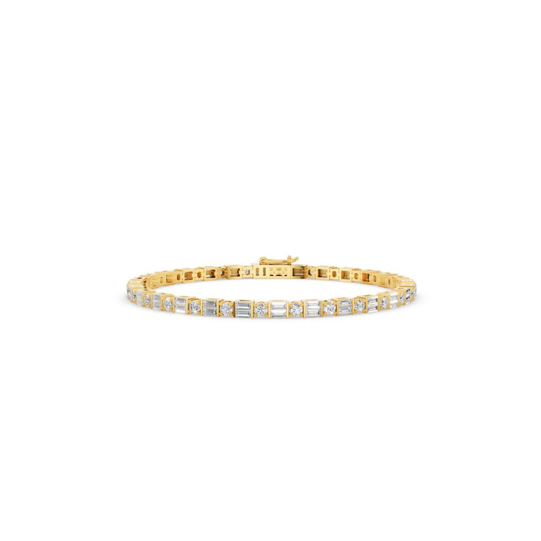 Baguette & Round Diamond Tennis Bracelet