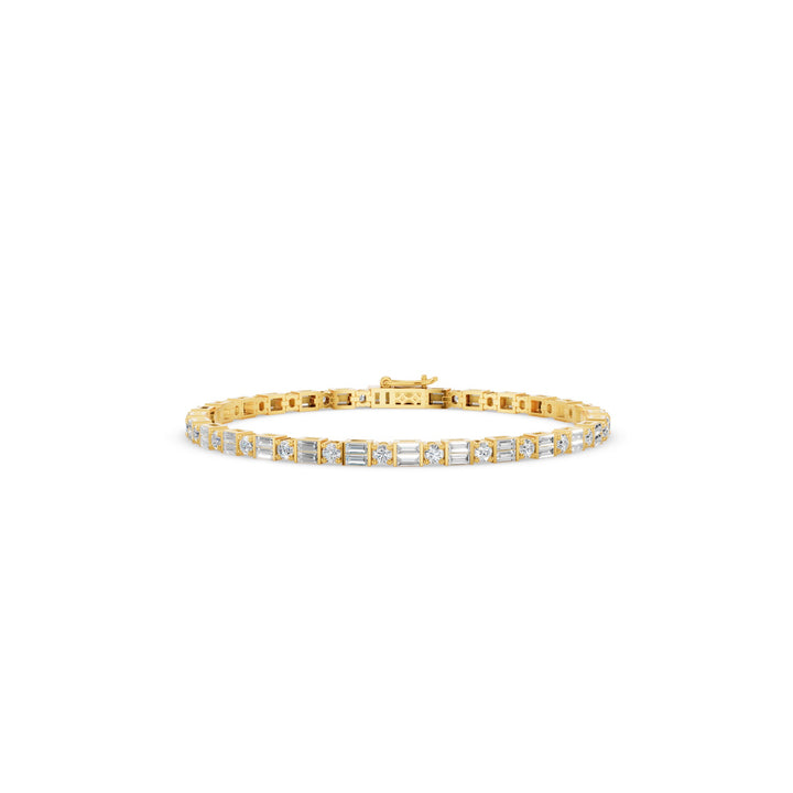 Baguette & Round Diamond Tennis Bracelet