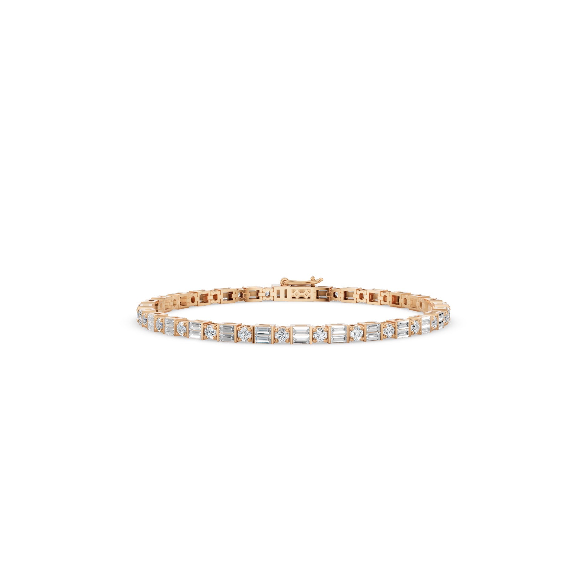 Baguette & Round Diamond Tennis Bracelet