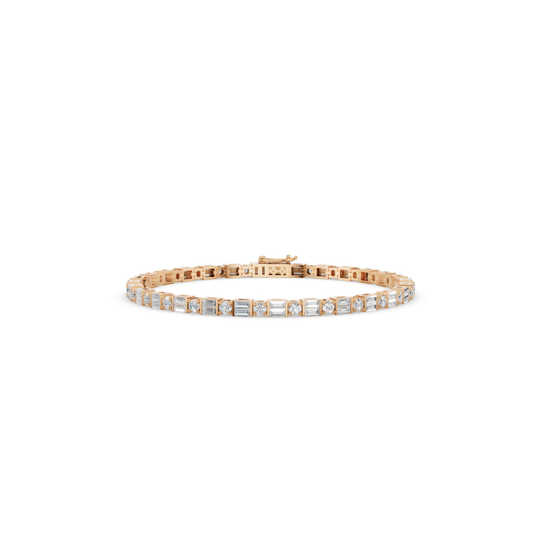 Baguette & Round Diamond Tennis Bracelet