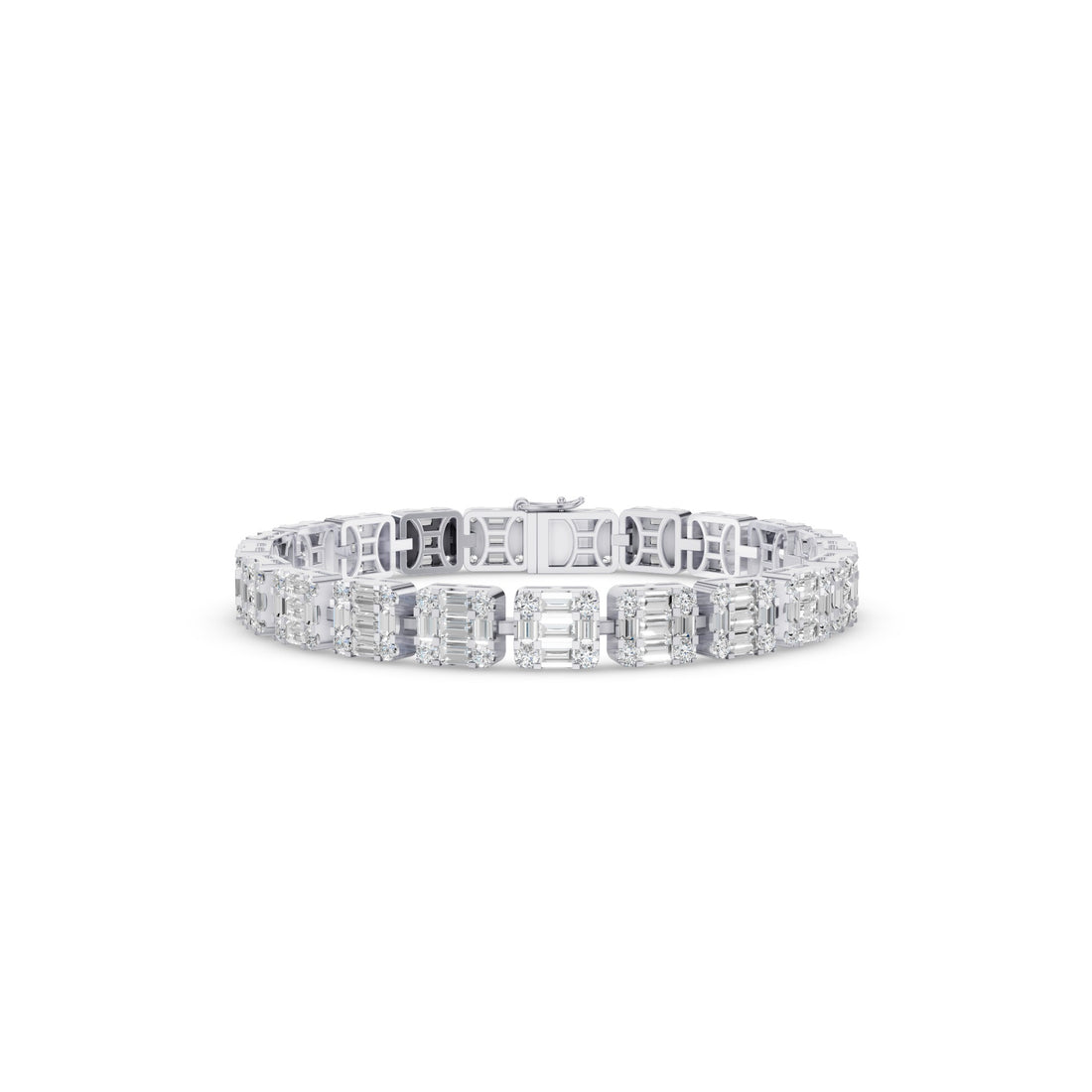 Baguette & Round Lab Grown Diamond Tennis Bracelet