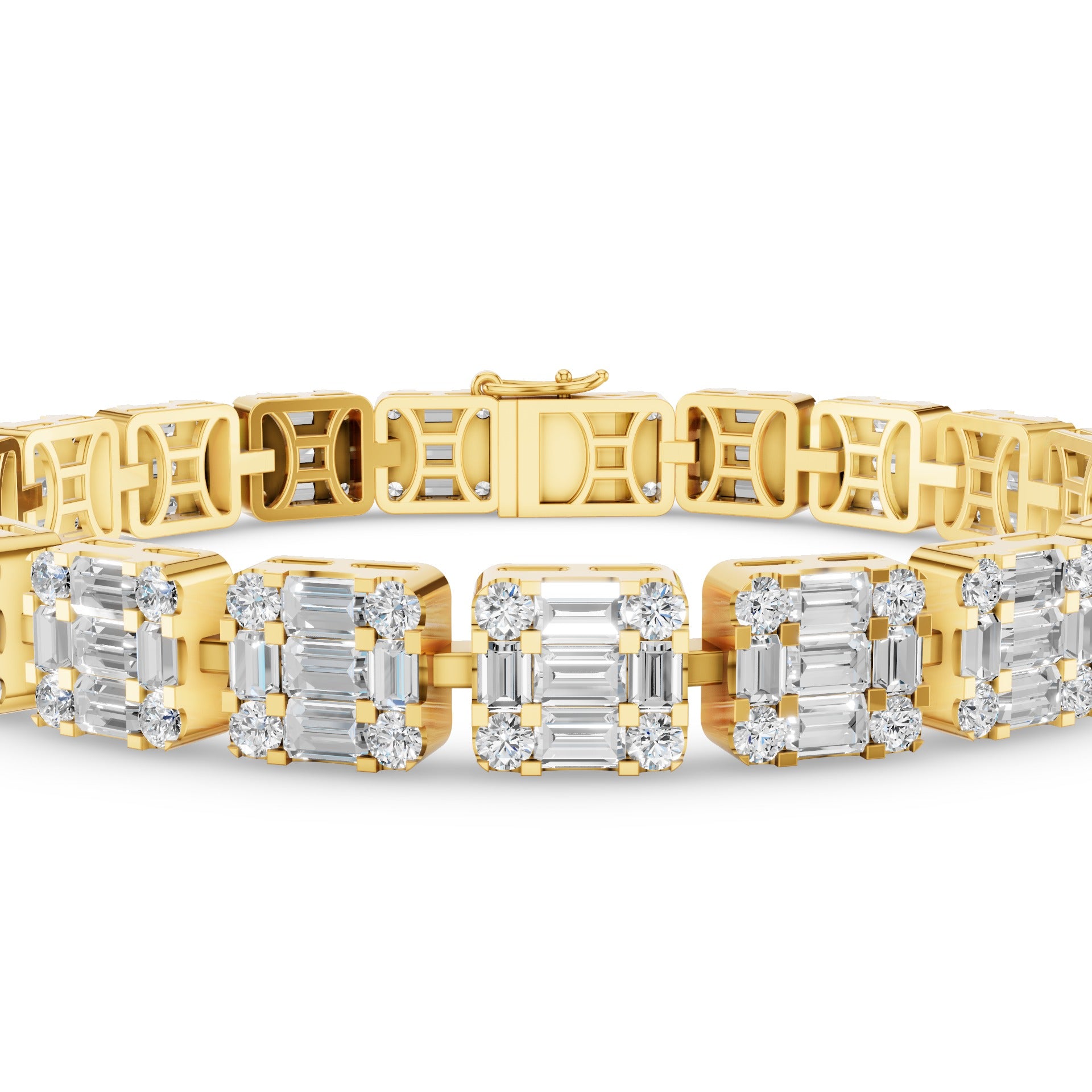 Baguette & Round Lab Grown Diamond Tennis Bracelet