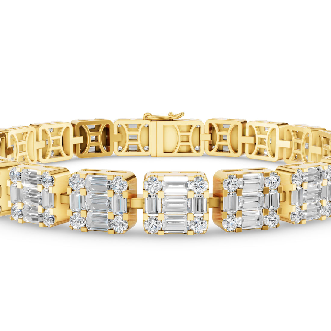 Baguette & Round Lab Grown Diamond Tennis Bracelet