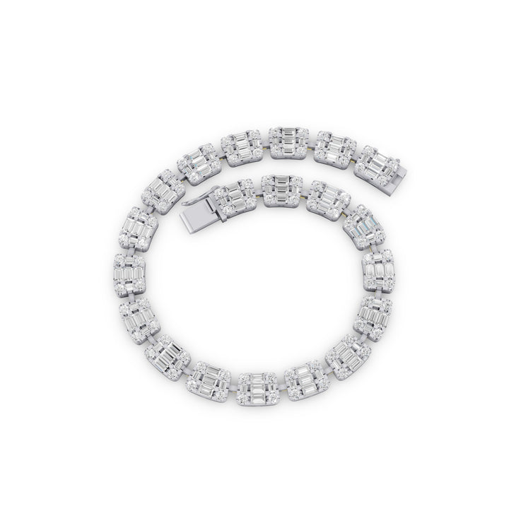 Baguette & Round Lab Grown Diamond Tennis Bracelet