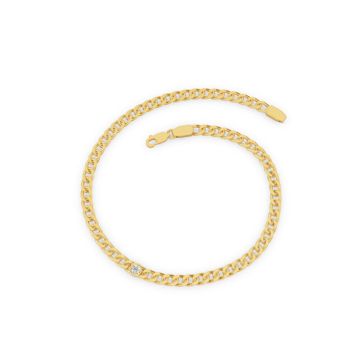 Bezel Set Diamond Cuban Link Bracelet