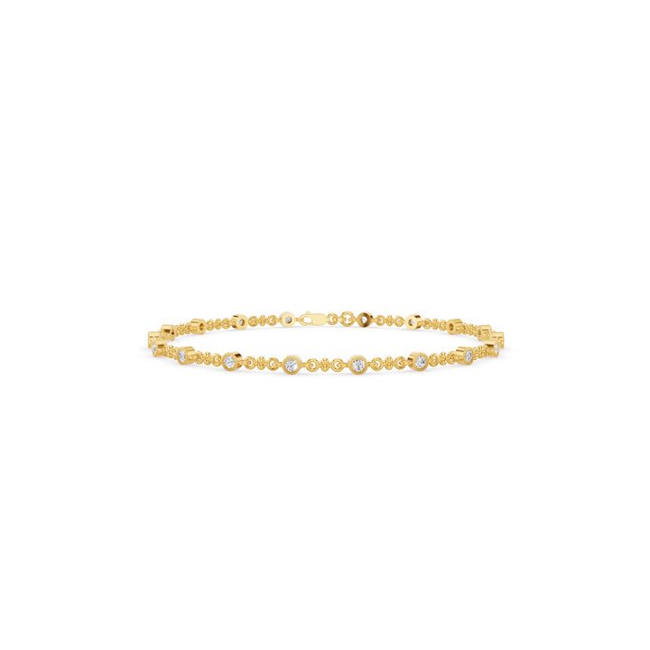 Bezel Set Diamond Milgrain Bracelet