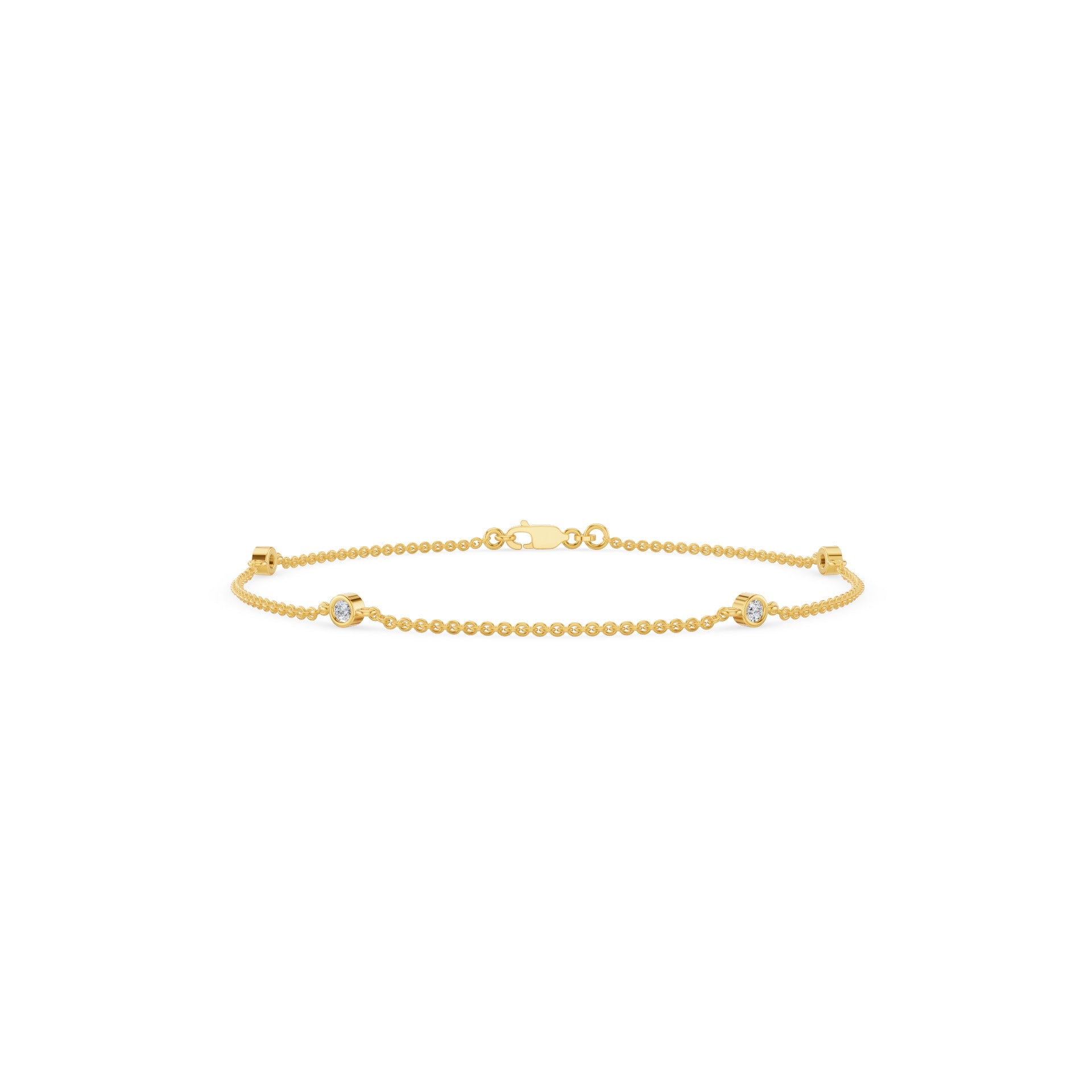 Bezel Set Diamond Yard Bracelet