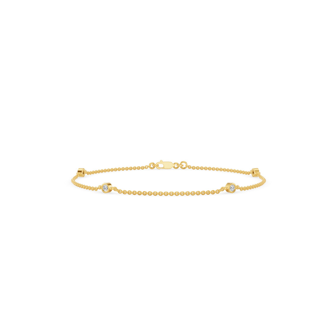 Bezel Set Diamond Yard Bracelet
