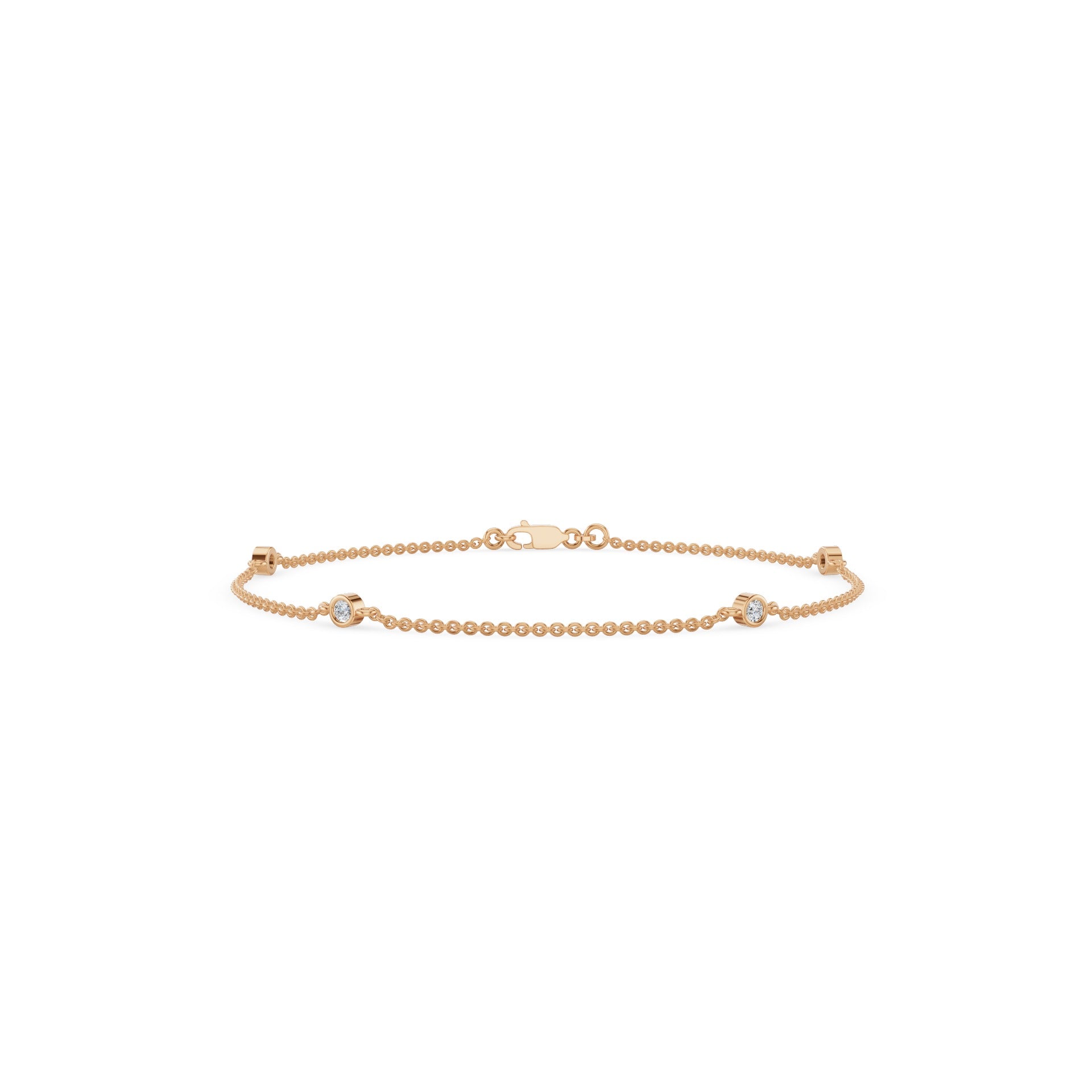 Bezel Set Diamond Yard Bracelet