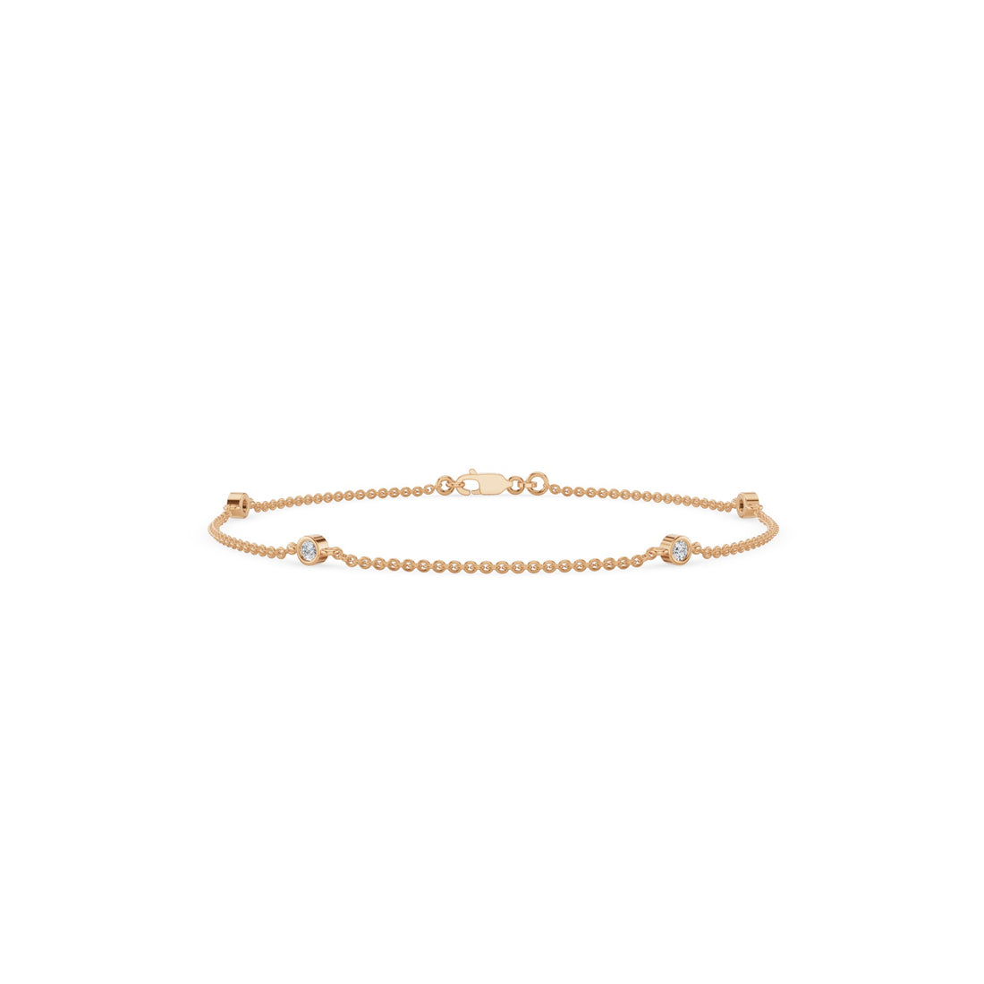 Bezel Set Diamond Yard Bracelet