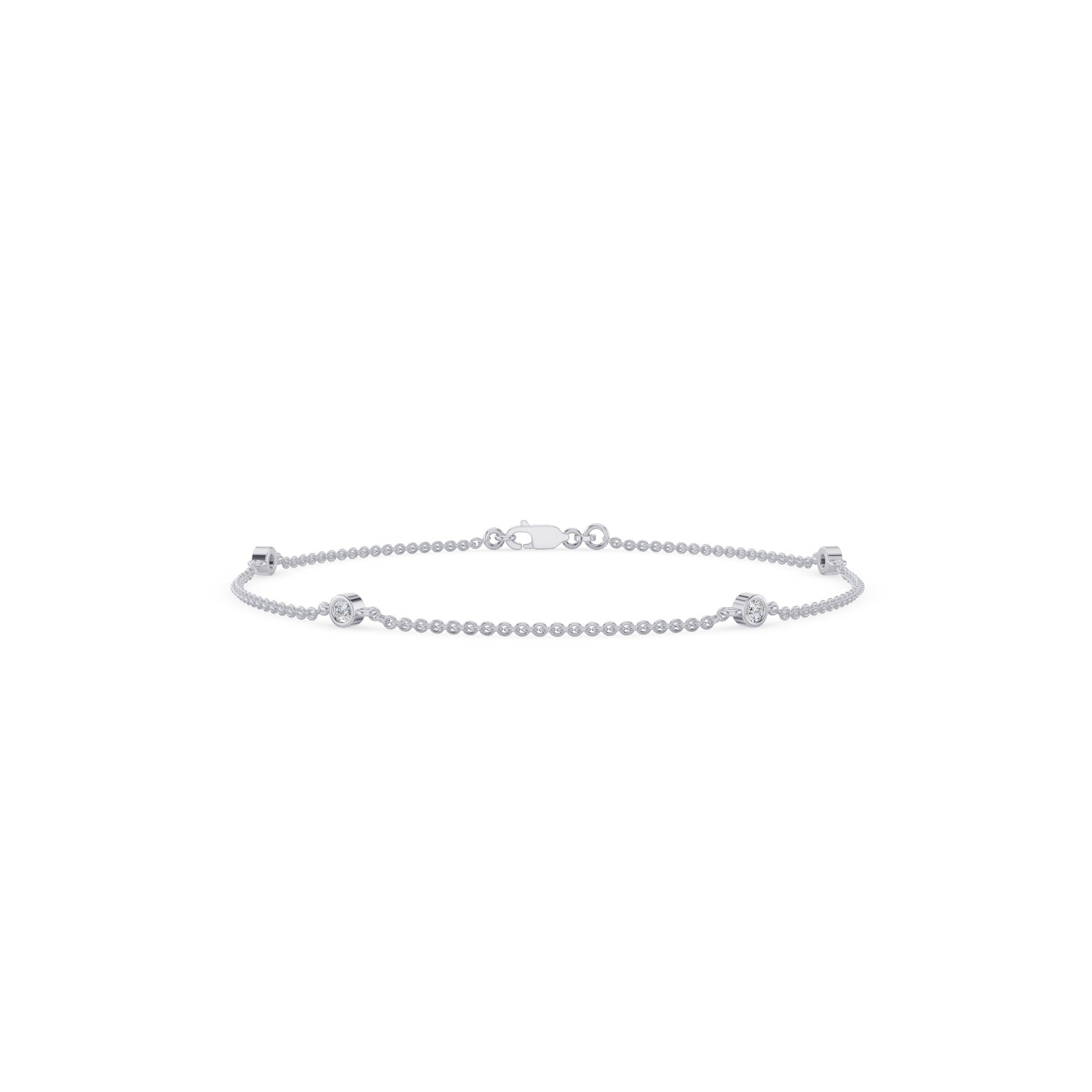 Bezel Set Diamond Yard Bracelet