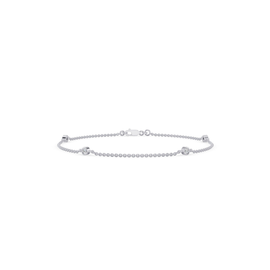 Bezel Set Diamond Yard Bracelet