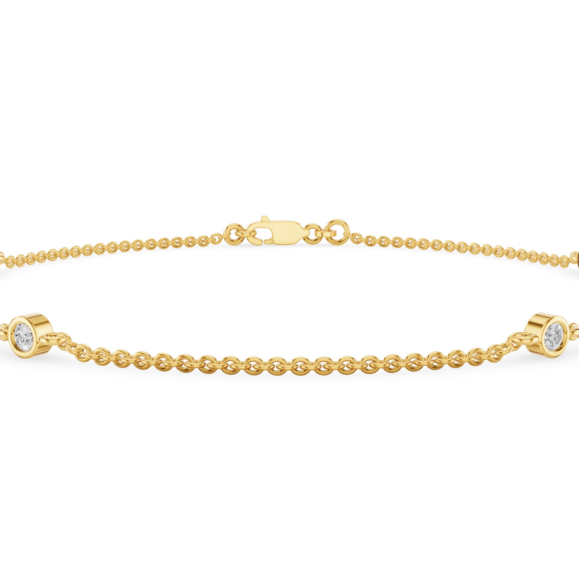 Bezel Set Diamond Yard Bracelet