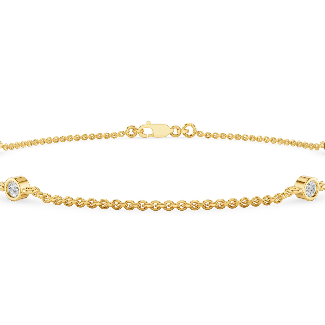Bezel Set Diamond Yard Bracelet