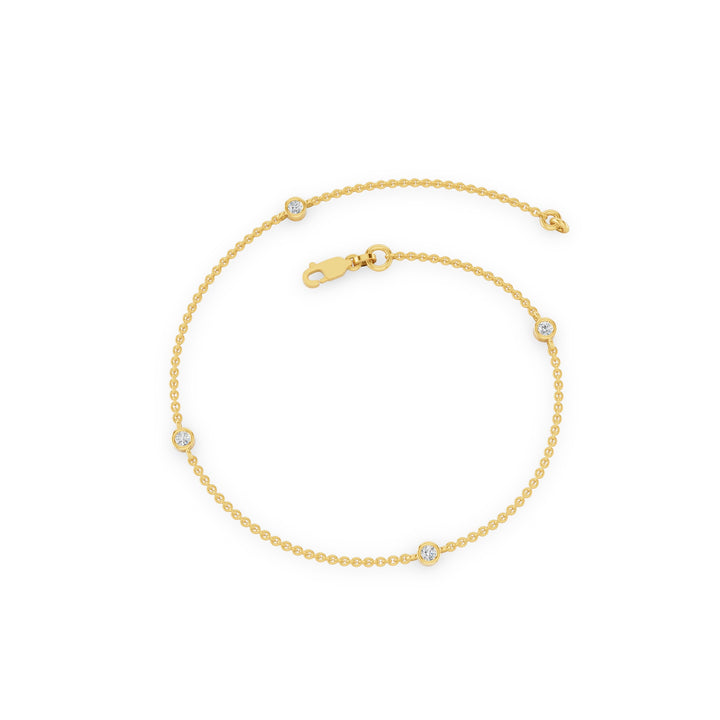 Bezel Set Diamond Yard Bracelet
