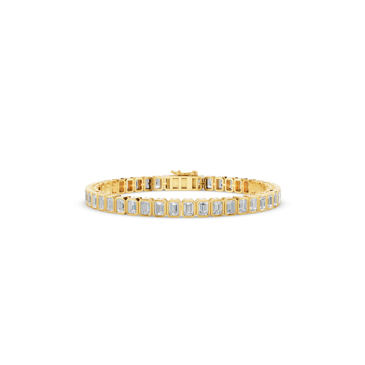 Bezel Set Emerald Cut Tennis Bracelet