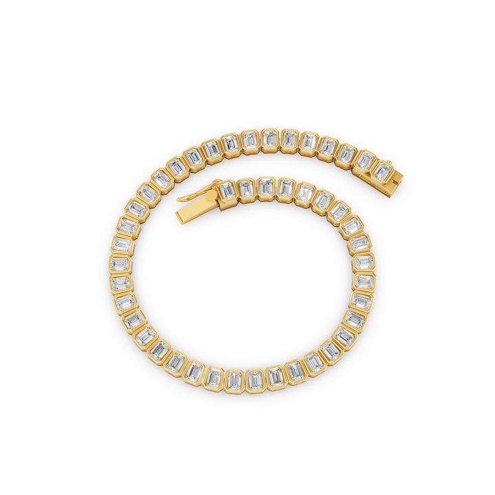 Bezel Set Emerald Cut Tennis Bracelet
