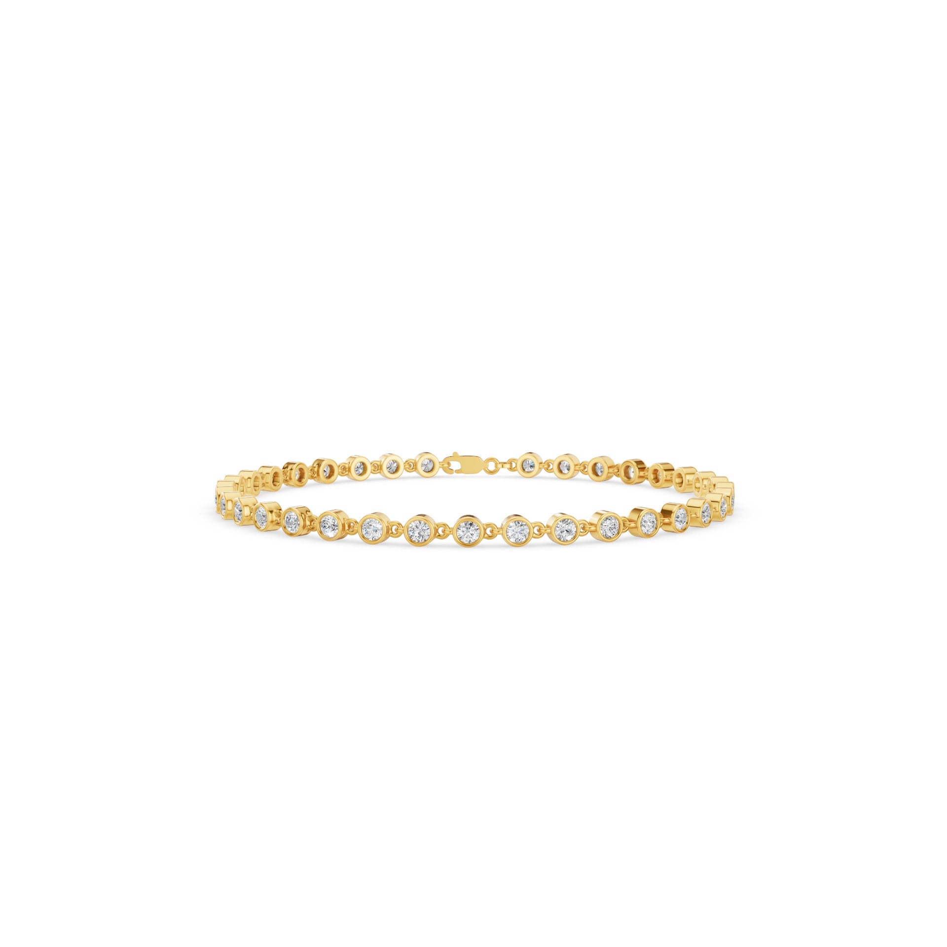 Bezel Set Round Diamond Tennis Bracelet