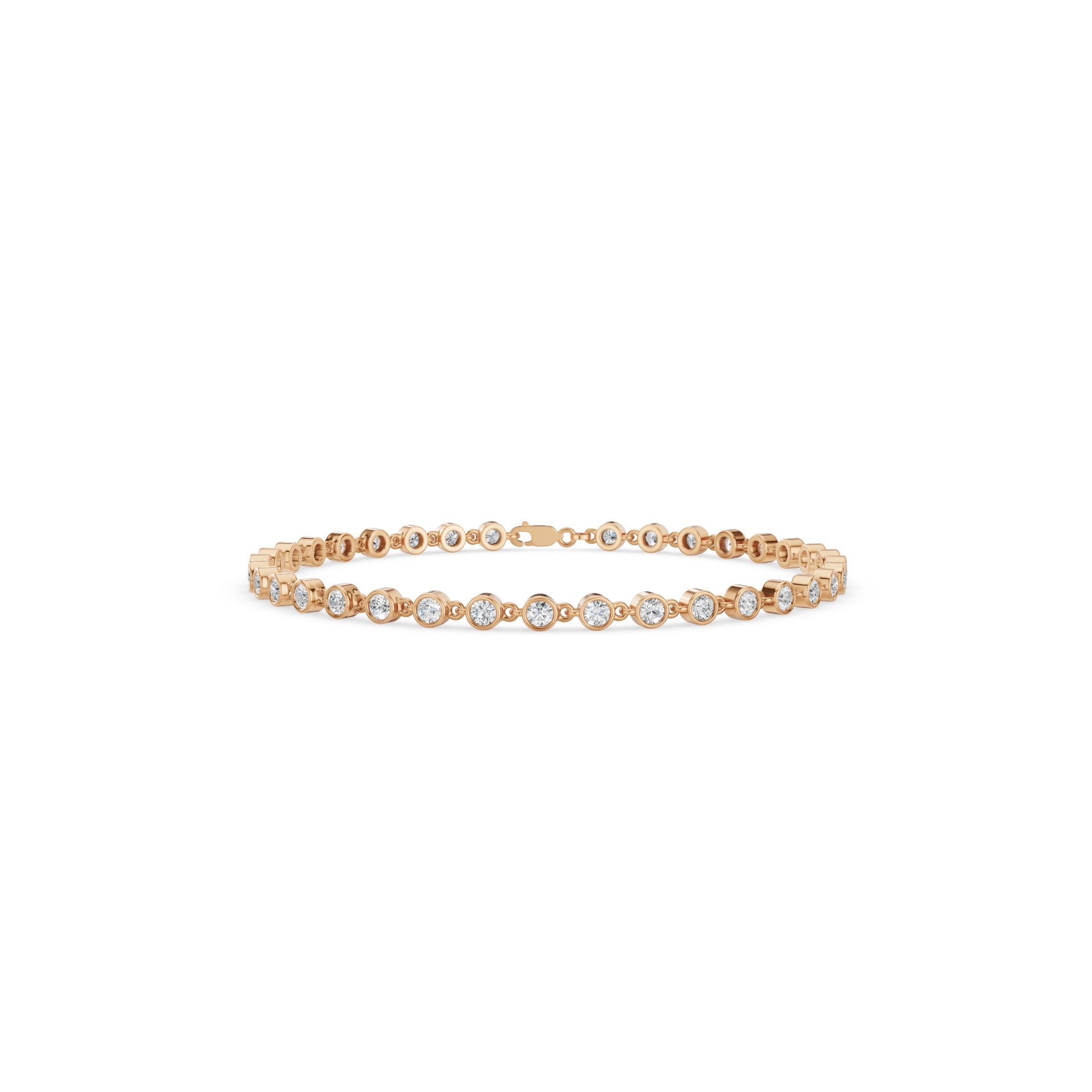 Bezel Set Round Diamond Tennis Bracelet