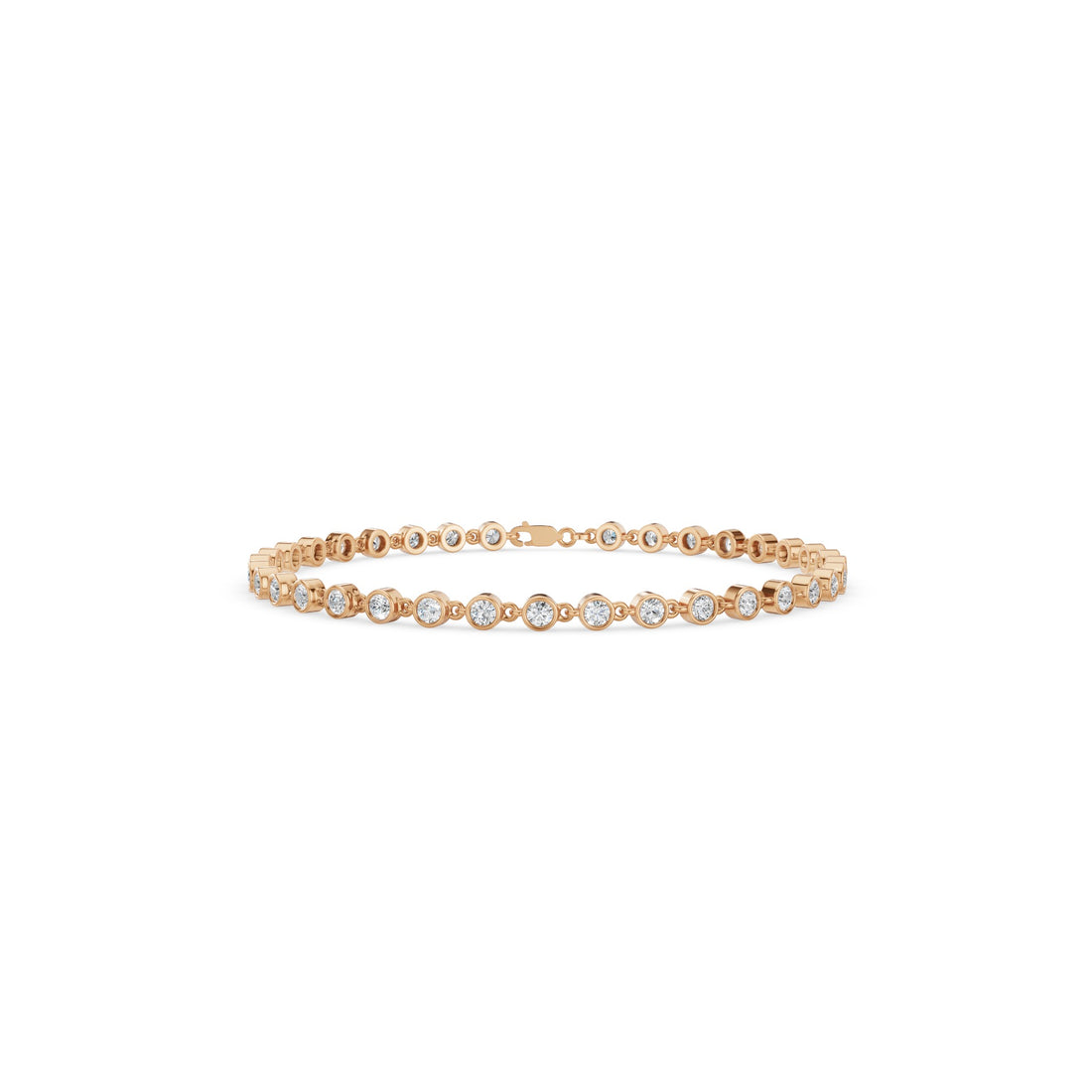 Bezel Set Round Diamond Tennis Bracelet