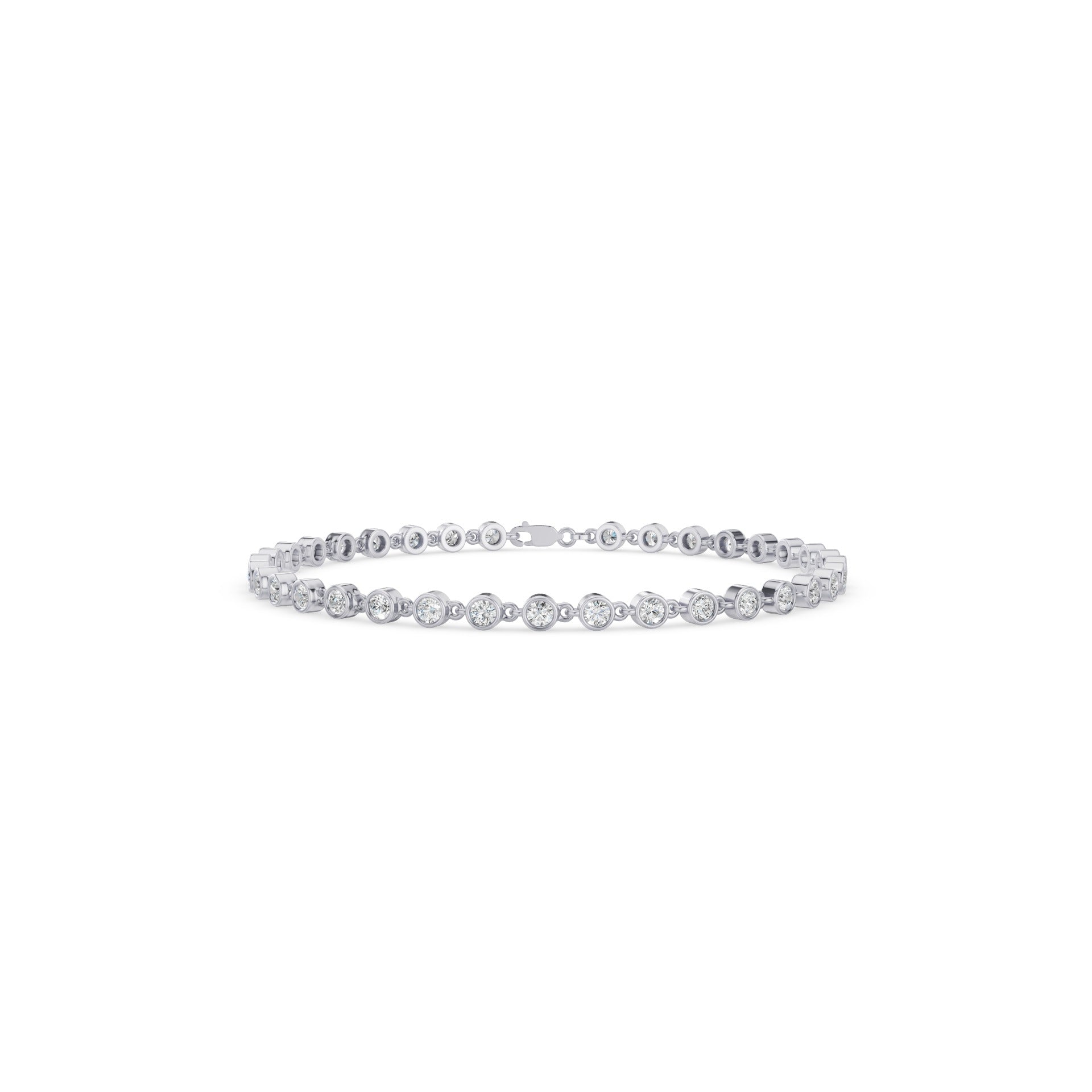 Bezel Set Round Diamond Tennis Bracelet