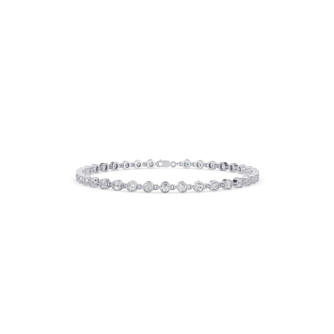 Bezel Set Round Diamond Tennis Bracelet