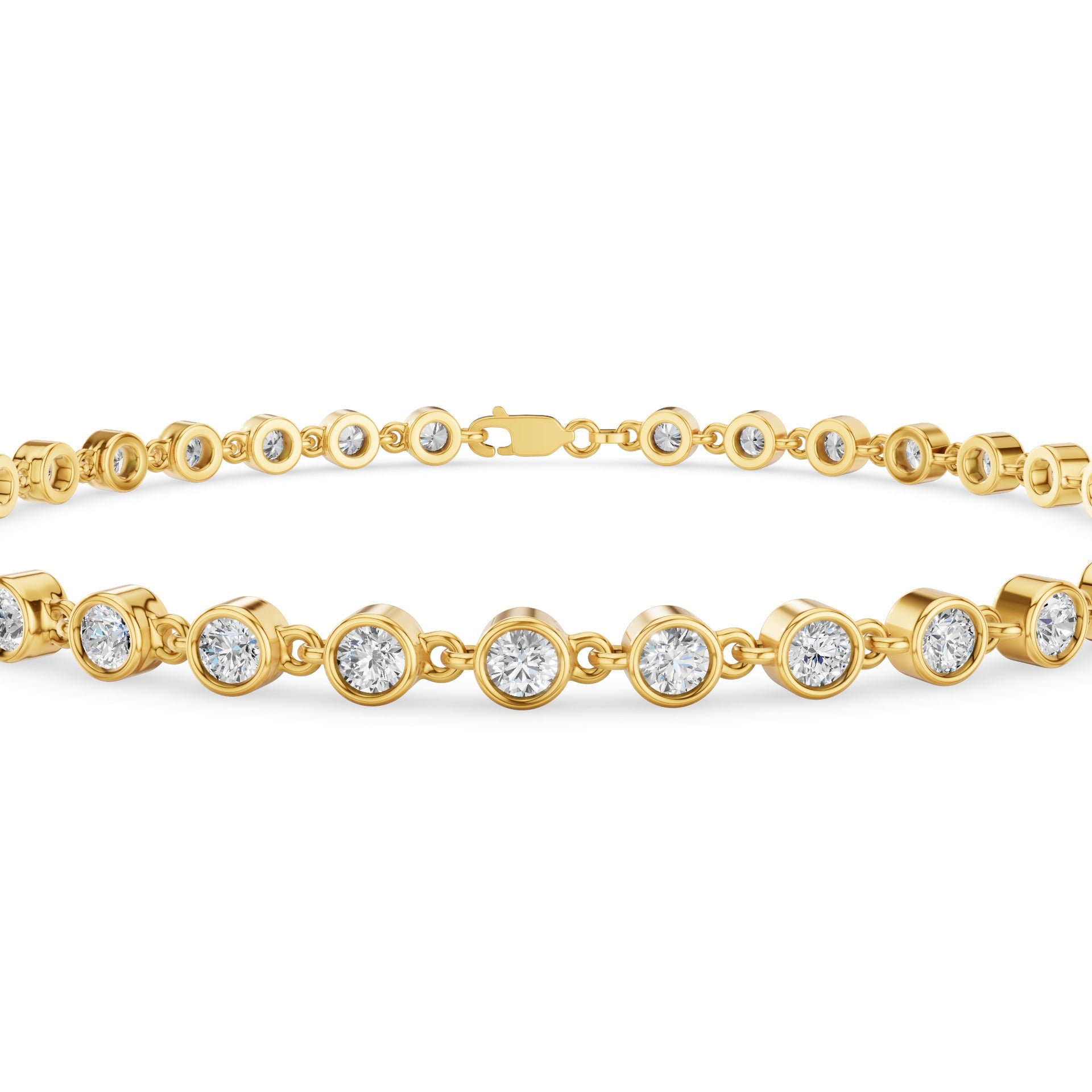 Bezel Set Round Diamond Tennis Bracelet
