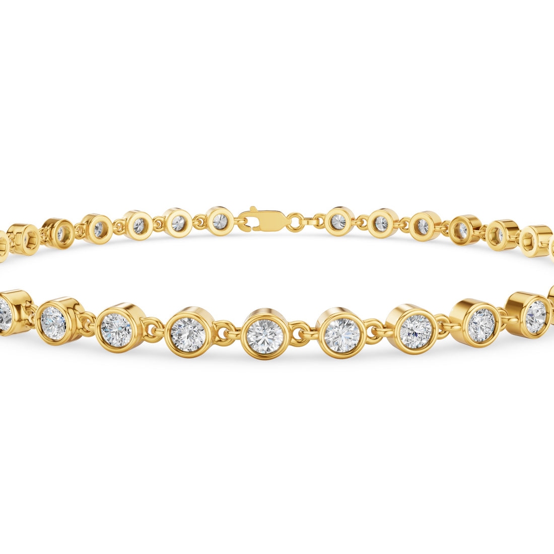 Bezel Set Round Diamond Tennis Bracelet