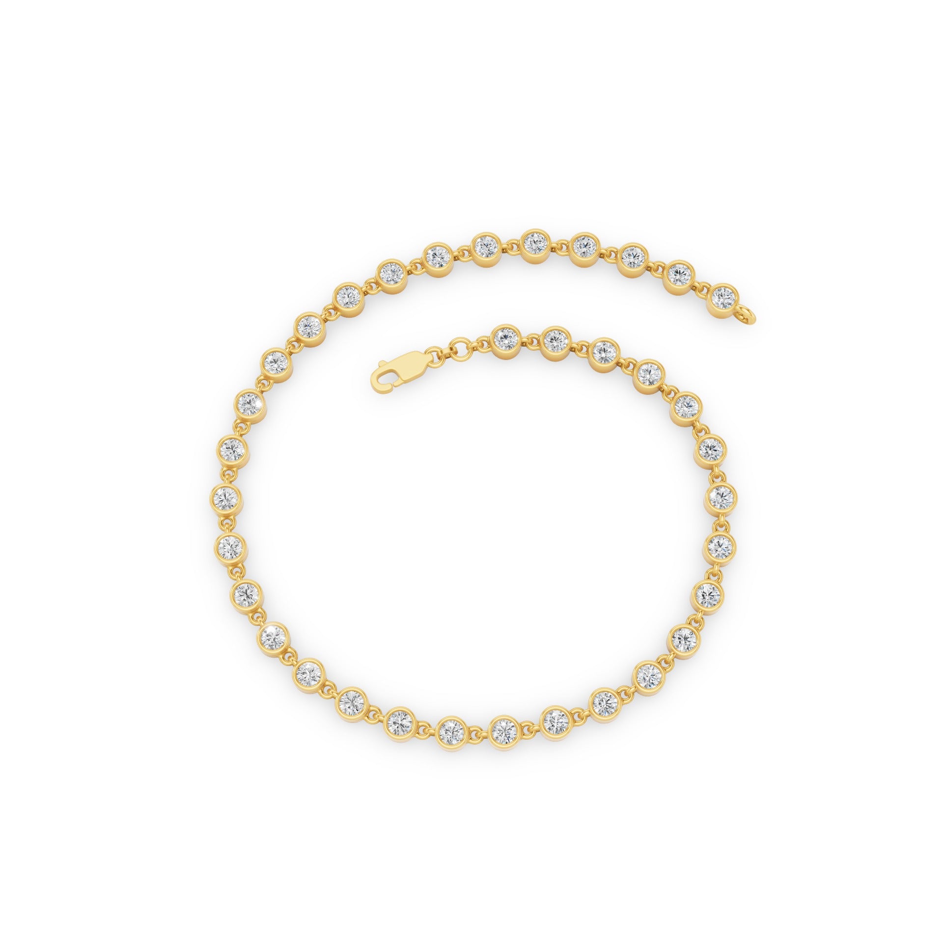 Bezel Set Round Diamond Tennis Bracelet