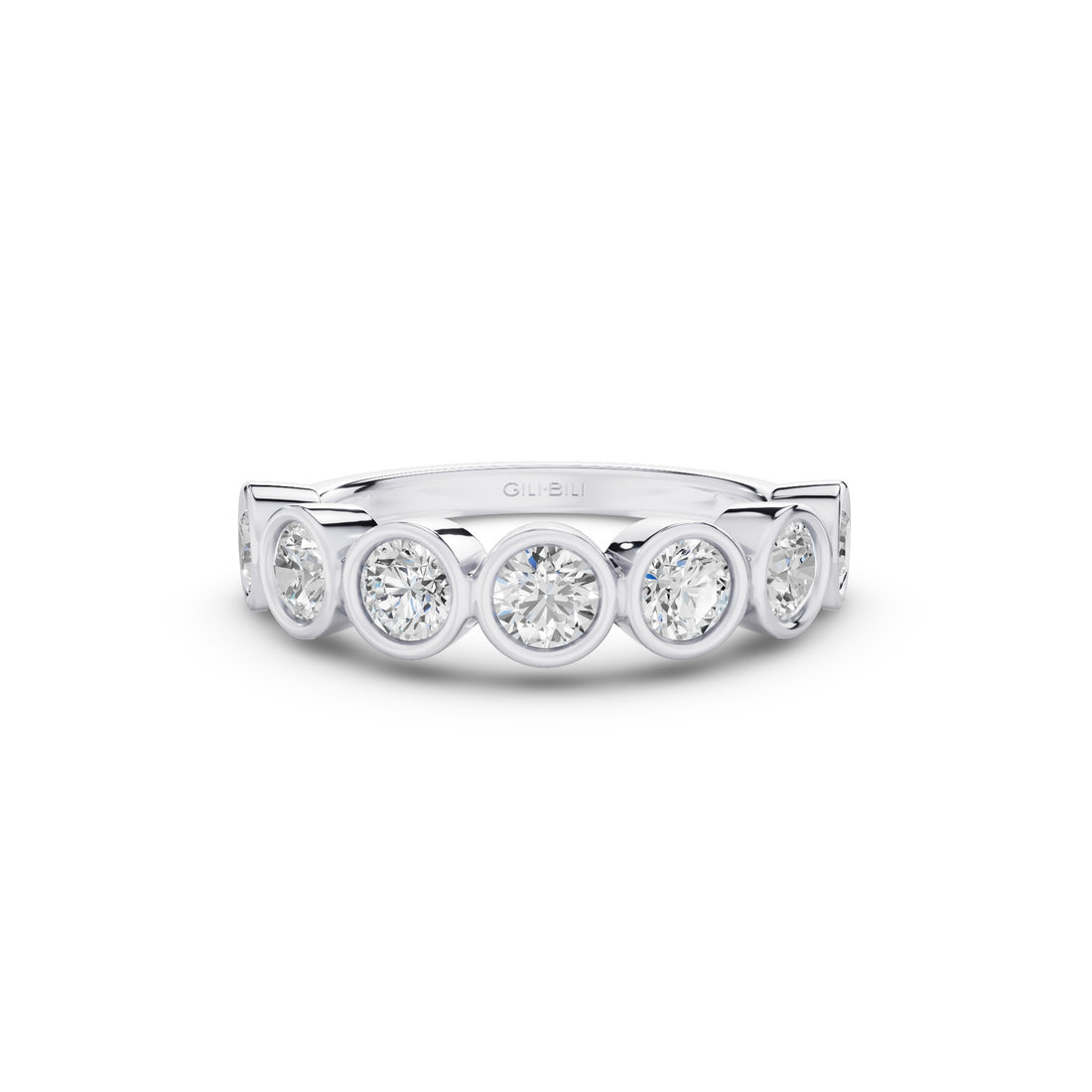 Bezel Setting Nine Stone Round Lab Grown Diamond Wedding Ring
