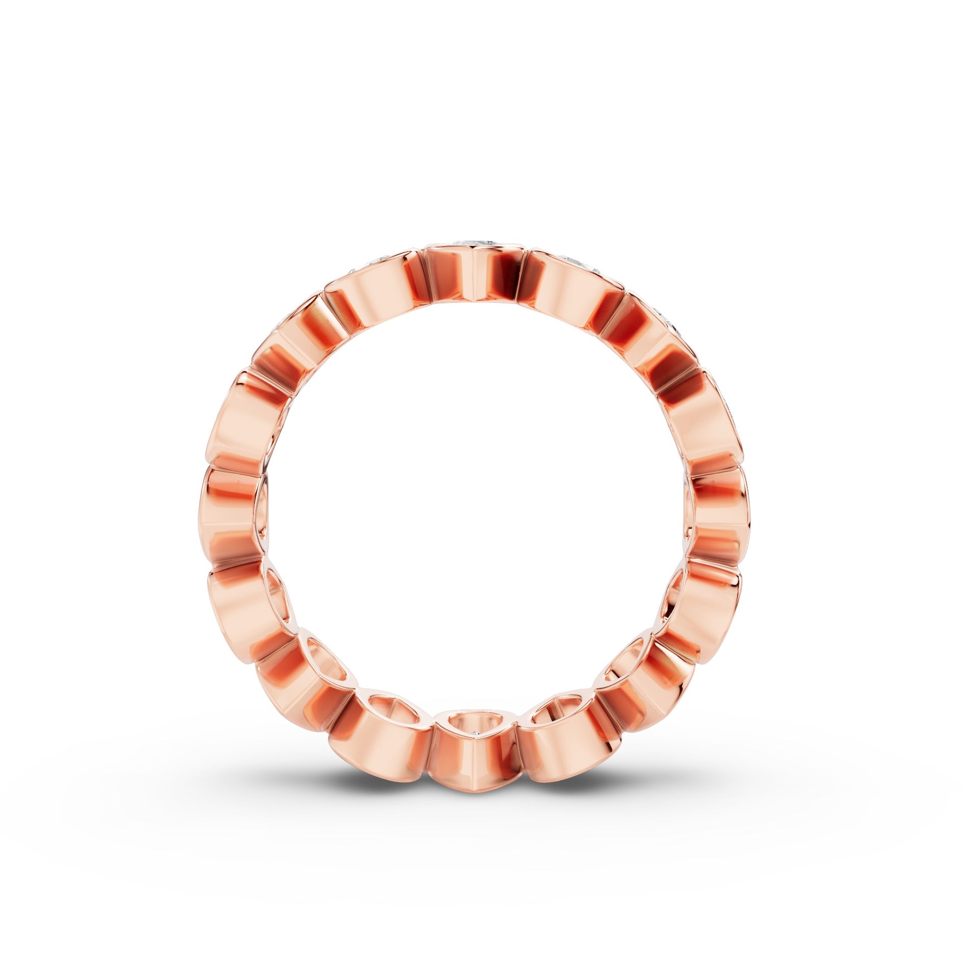 Bezel Setting Pear Shaped Lab Grown Diamond Eternity Ring