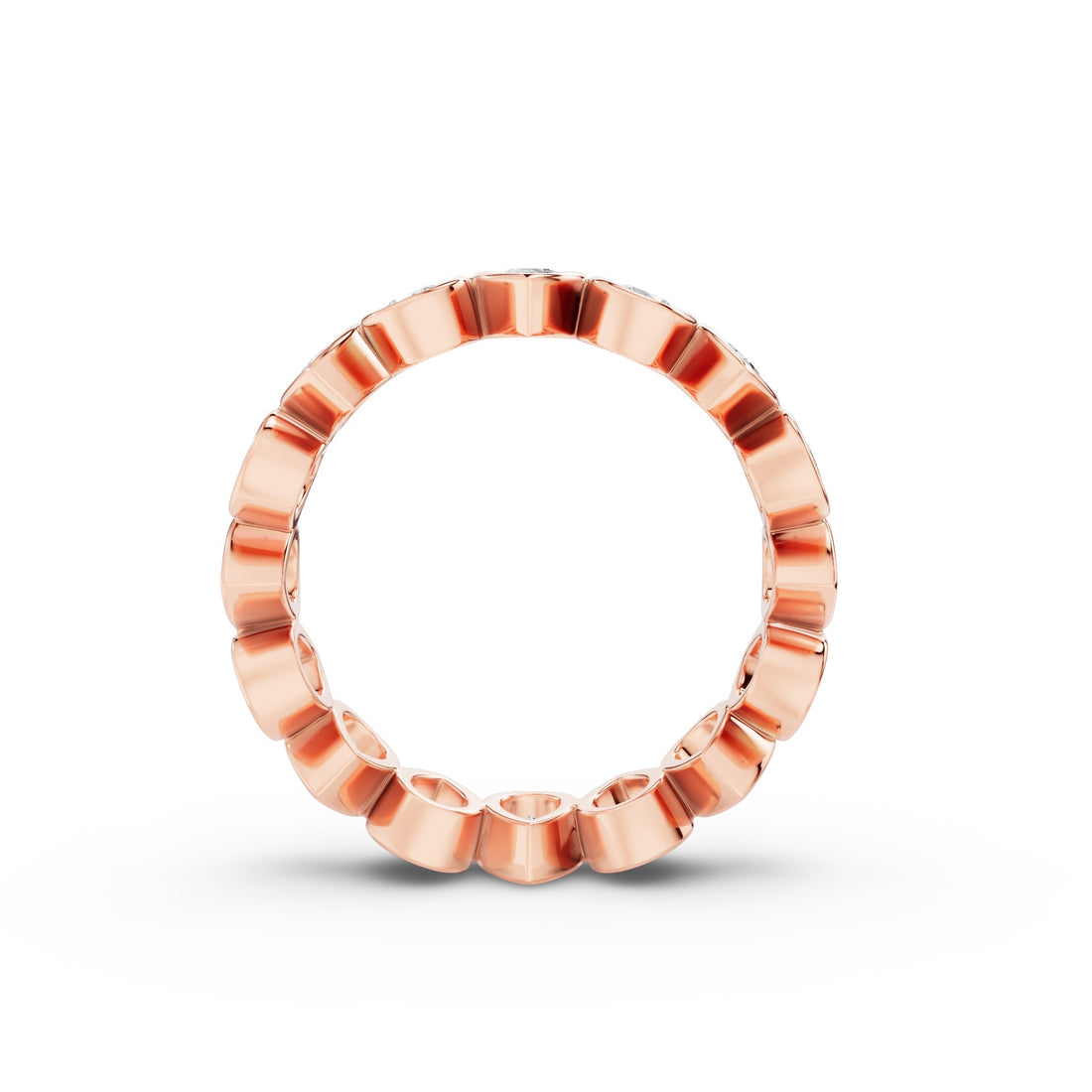 Bezel Setting Pear Shaped Lab Grown Diamond Eternity Ring