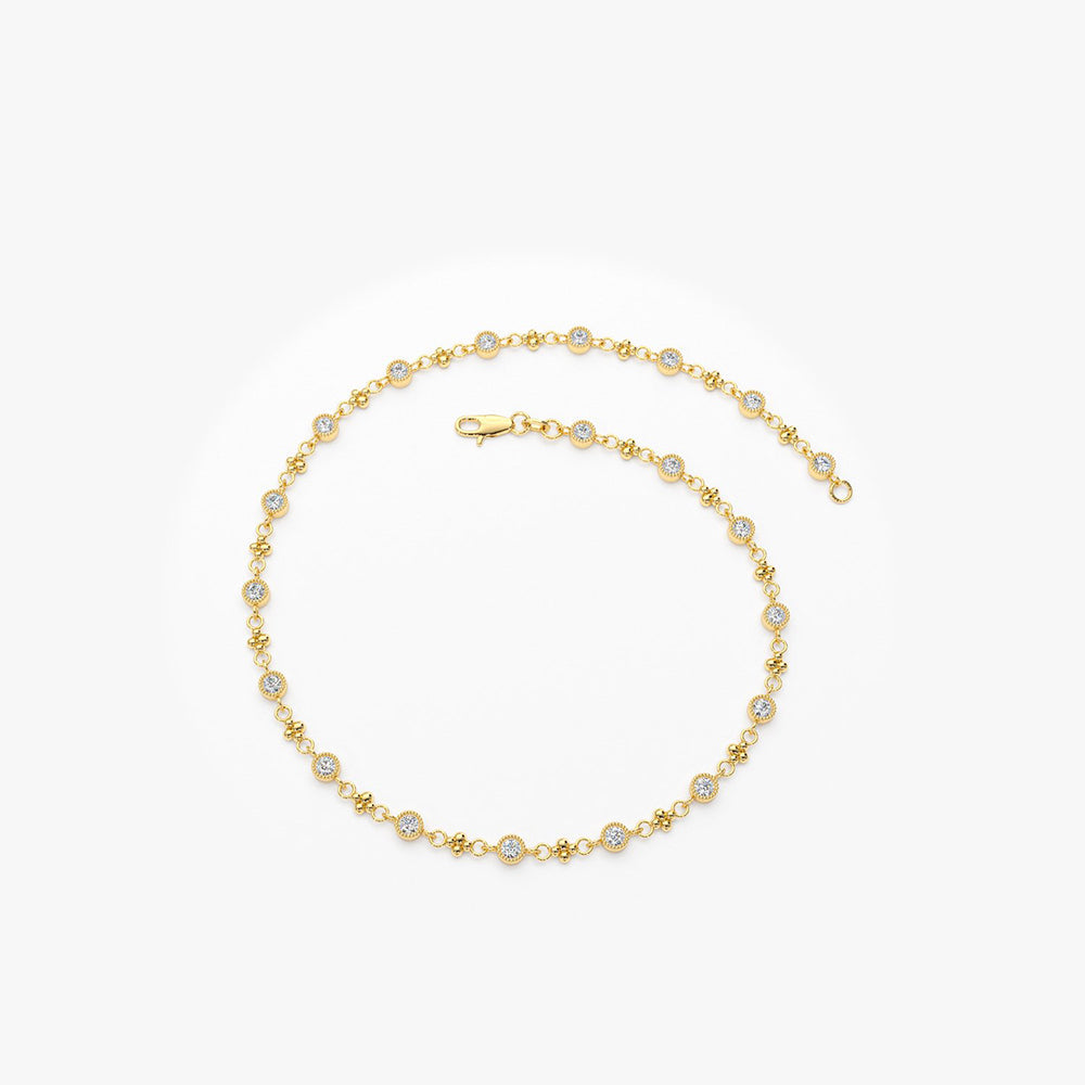 Bezel Set Diamond Milgrain Bracelet